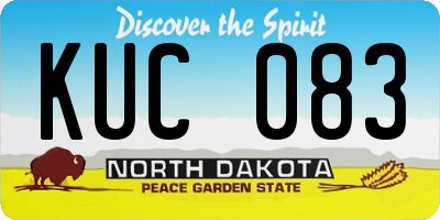 ND license plate KUC083