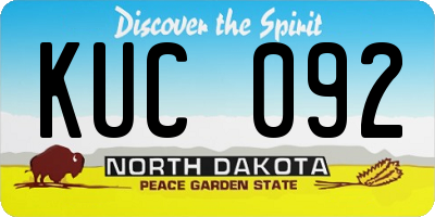 ND license plate KUC092