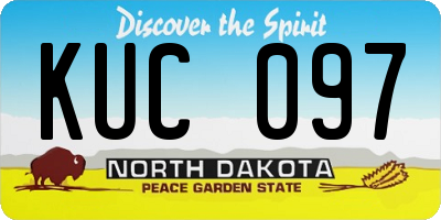 ND license plate KUC097