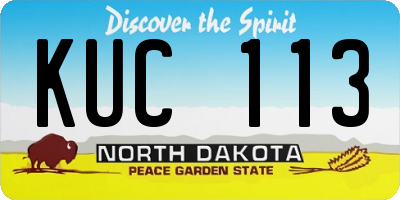 ND license plate KUC113