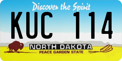 ND license plate KUC114