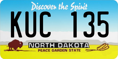 ND license plate KUC135