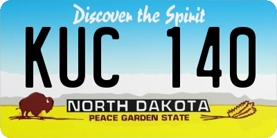 ND license plate KUC140