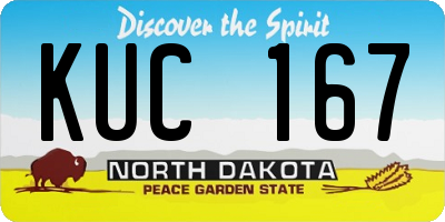 ND license plate KUC167