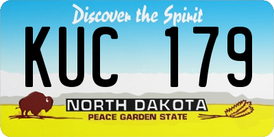 ND license plate KUC179