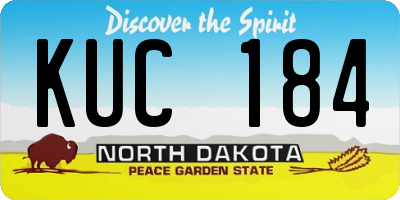 ND license plate KUC184