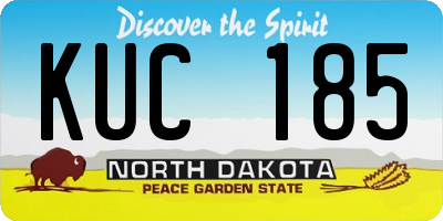 ND license plate KUC185