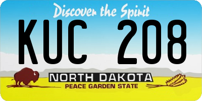 ND license plate KUC208