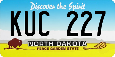 ND license plate KUC227