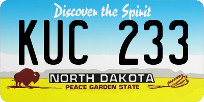 ND license plate KUC233