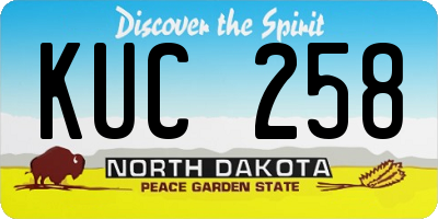 ND license plate KUC258