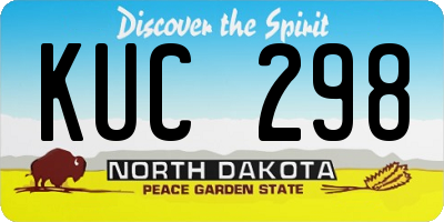 ND license plate KUC298