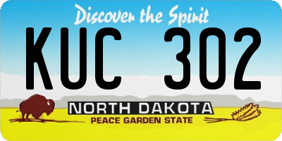 ND license plate KUC302