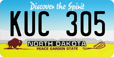 ND license plate KUC305