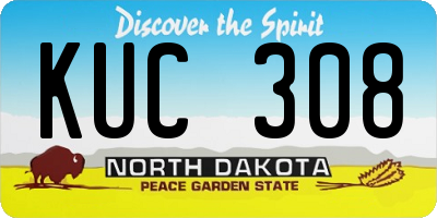 ND license plate KUC308
