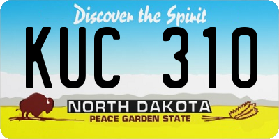 ND license plate KUC310