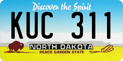 ND license plate KUC311