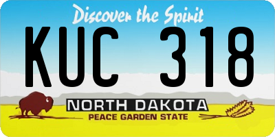 ND license plate KUC318