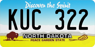 ND license plate KUC322