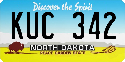ND license plate KUC342