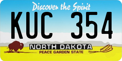 ND license plate KUC354
