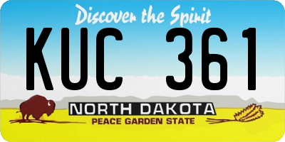 ND license plate KUC361
