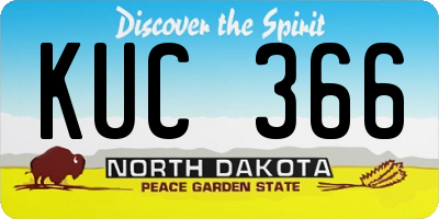 ND license plate KUC366
