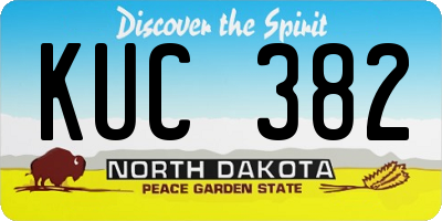 ND license plate KUC382