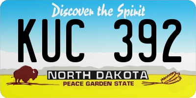 ND license plate KUC392