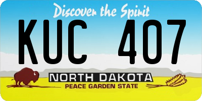 ND license plate KUC407