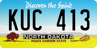ND license plate KUC413