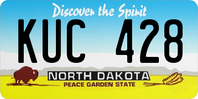 ND license plate KUC428