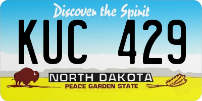 ND license plate KUC429