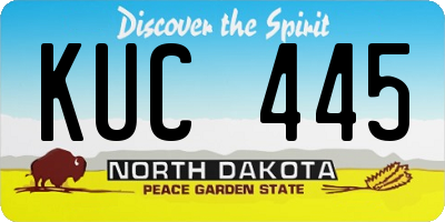 ND license plate KUC445