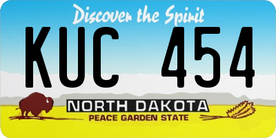 ND license plate KUC454