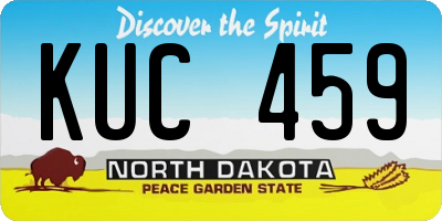 ND license plate KUC459