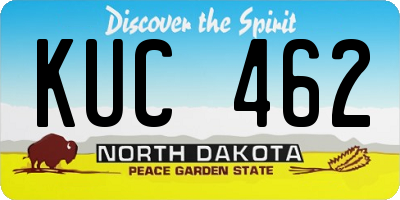 ND license plate KUC462