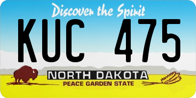 ND license plate KUC475