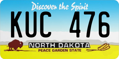 ND license plate KUC476