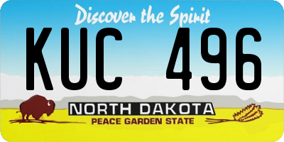 ND license plate KUC496