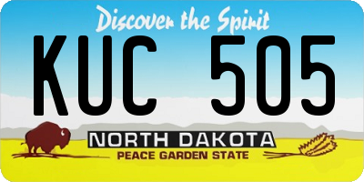 ND license plate KUC505