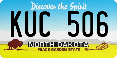 ND license plate KUC506