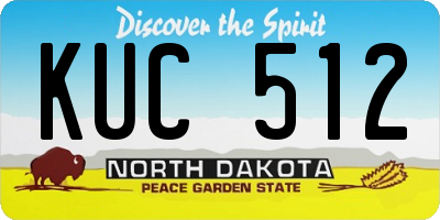 ND license plate KUC512
