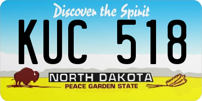 ND license plate KUC518