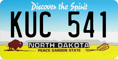 ND license plate KUC541