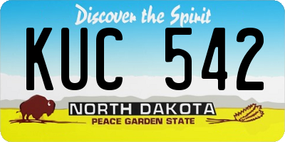 ND license plate KUC542