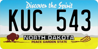 ND license plate KUC543