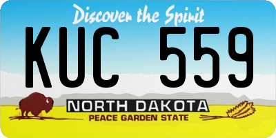 ND license plate KUC559