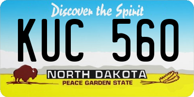 ND license plate KUC560