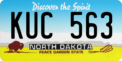 ND license plate KUC563